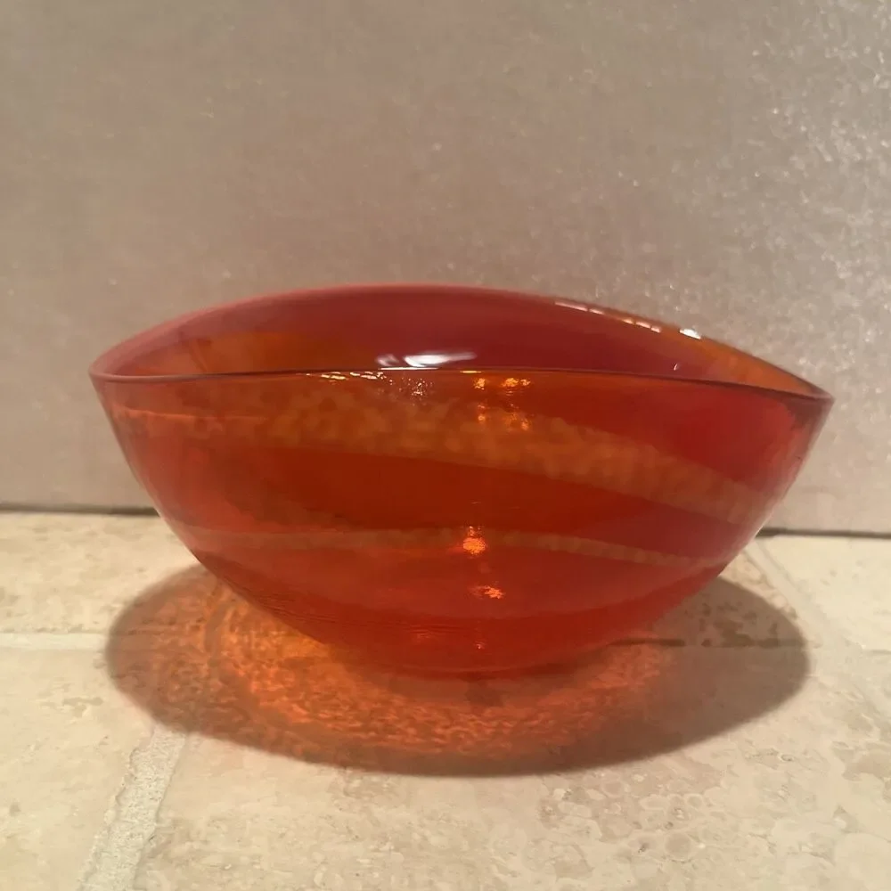 Murano Glass Sunset Bowl Crate & Barrel Small Made in Italy